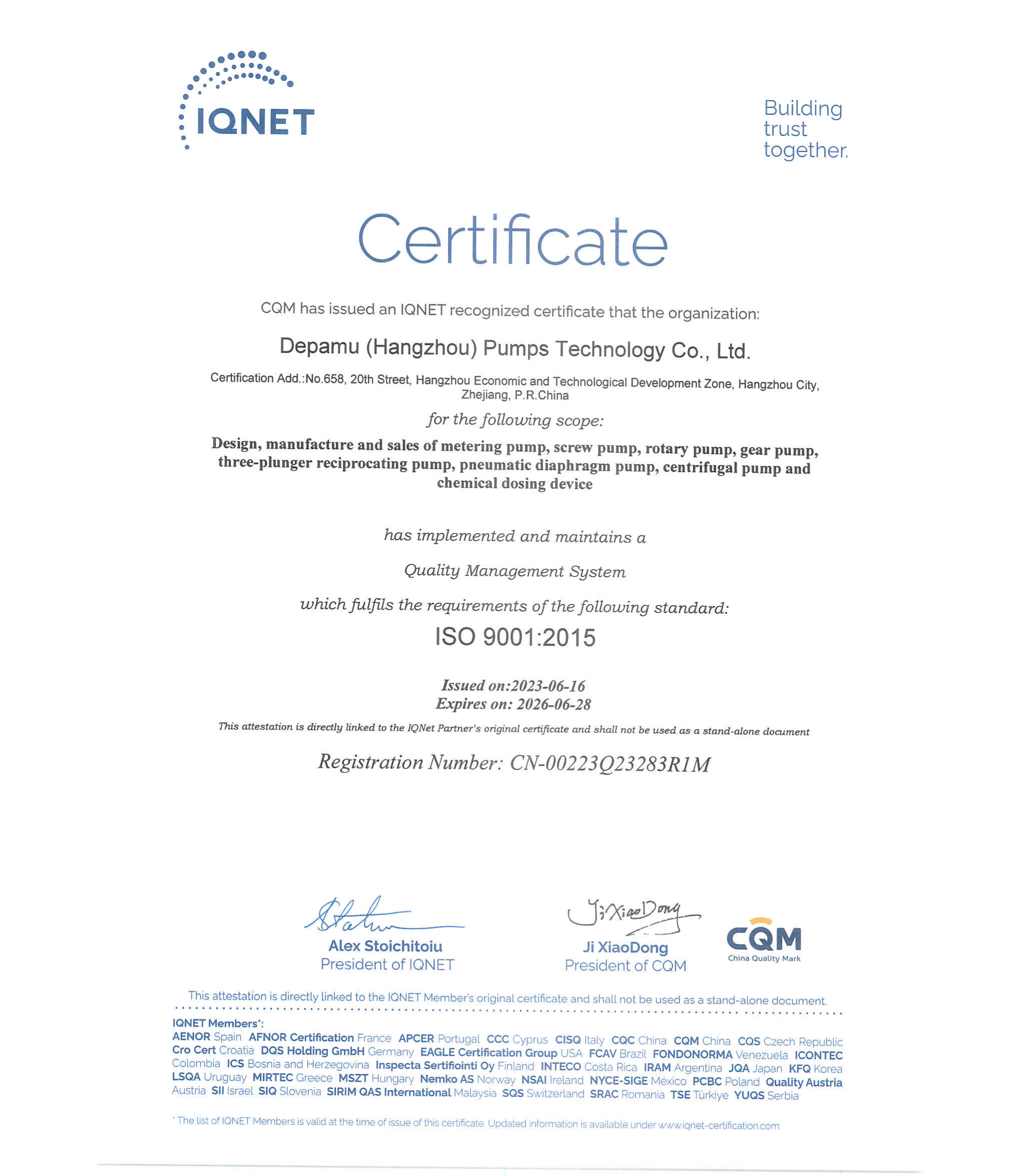 Management system certification